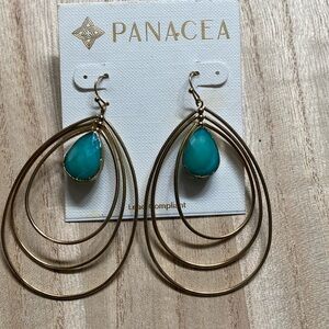 Panacea earrings Gold and Turquoise color NWT